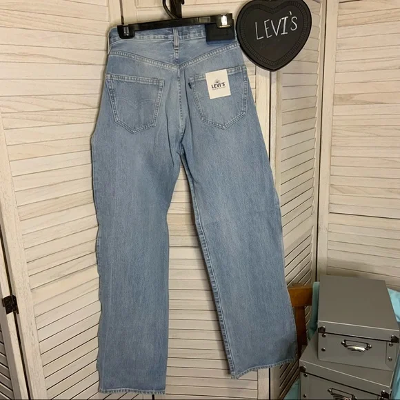 Levi’s Made and Crafted Unique Split Leg Mid Rise Light Wash Bleached Jeans New